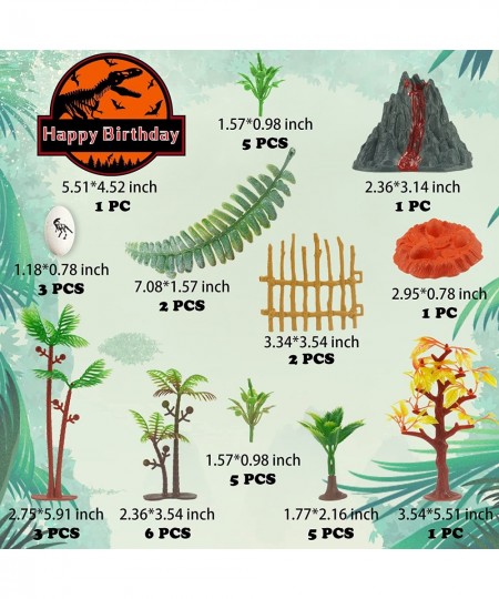 46 PCS Dinosaur Toy Model Trees Set Dinosaur Cake Toppers Dinosaur Figures Cake Decoration for Boy Girl Birthday Baby Shower ...