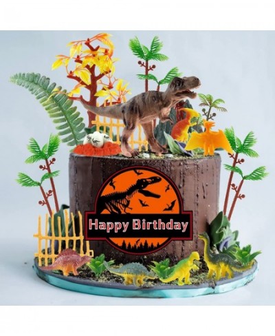 46 PCS Dinosaur Toy Model Trees Set Dinosaur Cake Toppers Dinosaur Figures Cake Decoration for Boy Girl Birthday Baby Shower ...