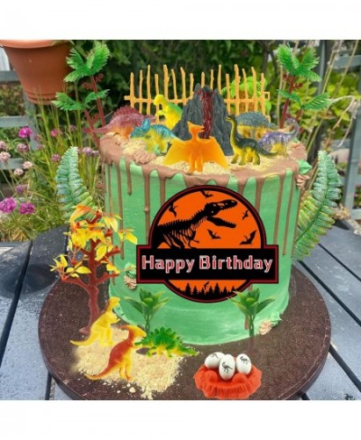 46 PCS Dinosaur Toy Model Trees Set Dinosaur Cake Toppers Dinosaur Figures Cake Decoration for Boy Girl Birthday Baby Shower ...