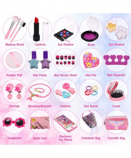 Kids Makeup Kit for Girls Pretend Play Makeup Toys for Girls 3 4 5 6 7 8 Years Old Princess Girl Easter Gift Toys Toddler Cos...