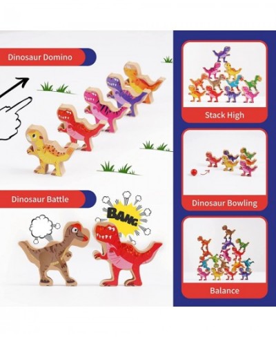 Wooden Stacking Dinosaur Toys for Kids 3-5 Wooden Montessori Toys for Boys Girls 2 3 4 Year Old Dinosaur Toys Christmas and B...