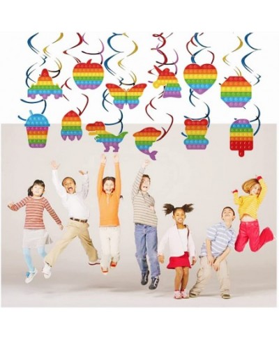 24 Pcs Pop Push Bubble Hanging Swirl Decorations Pop Push Bubble Party Ceiling Streamers Push Pop Bubble Theme Party Supplies...