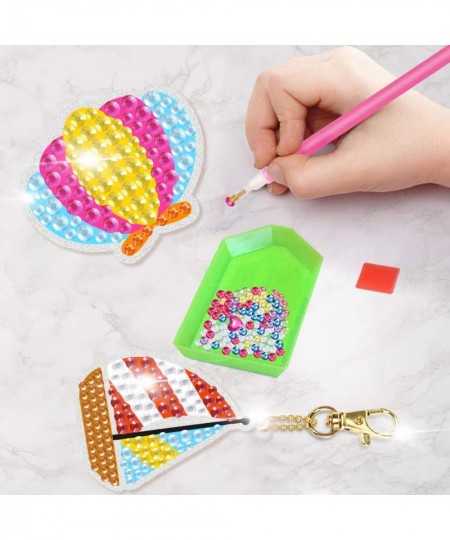 15 Pcs Diamond Kit Arts and Crafts for Kids Ages 8-12 Girls DIY Gem 5D Painting Stickers Chainkeys Pendant Numbers Art Kits(S...