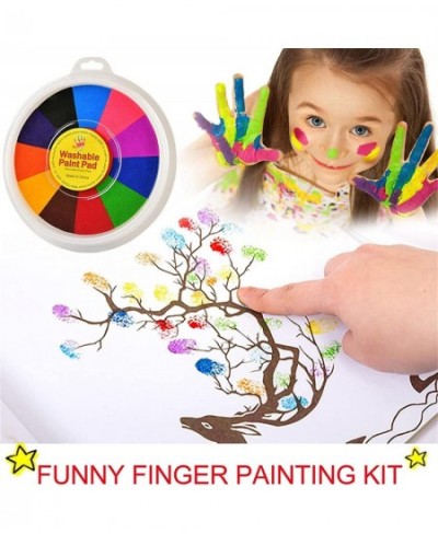 Finger Paint Kit 12 Colors Washable Funny Finger Painting Kit whit Book DIY Crafts Painting Colorful and Easy Clean Up (12 Co...