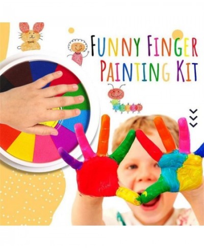 Finger Paint Kit 12 Colors Washable Funny Finger Painting Kit whit Book DIY Crafts Painting Colorful and Easy Clean Up (12 Co...