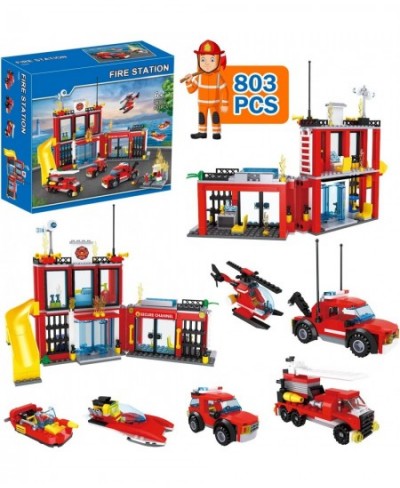 City Fire Department Building kit Children's Fun Firefighter Toy Building kit Cool Toy fire Truck Toy fire Extinguisher 6-12 ...