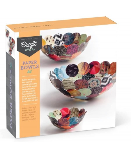 Paper Bowls Kit – Craft Kit Makes 3 DIY Different-Sized Decorative Bowls $34.57 - Craft Kits