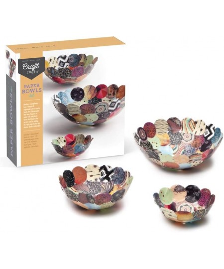 Paper Bowls Kit – Craft Kit Makes 3 DIY Different-Sized Decorative Bowls $34.57 - Craft Kits