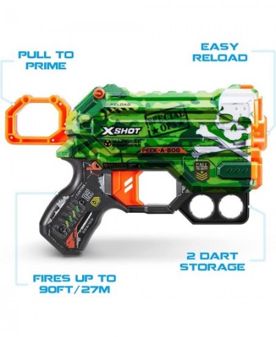 Skins Menace - Camo & Game Over (4 Pack + 24 Darts) by ZURU Easy Reload Air Pocket Dart Technology Toy Foam Dart Blaster for ...