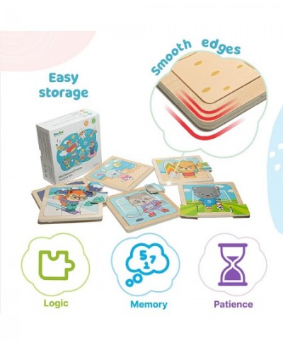 Wooden Jigsaw Puzzles for Kids Ages 3-5 – Montessori Toys for 2 Year Old and Up - Wooden Kids Puzzles Ages 3-5 - Toddler Puzz...