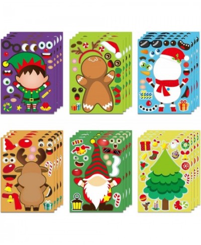 24 Sheets Christmas Make a Face Stickers Make Your Own Christmas Stickers for Kids Santa Snowman Xmas Tree Deer Self Adhesive...