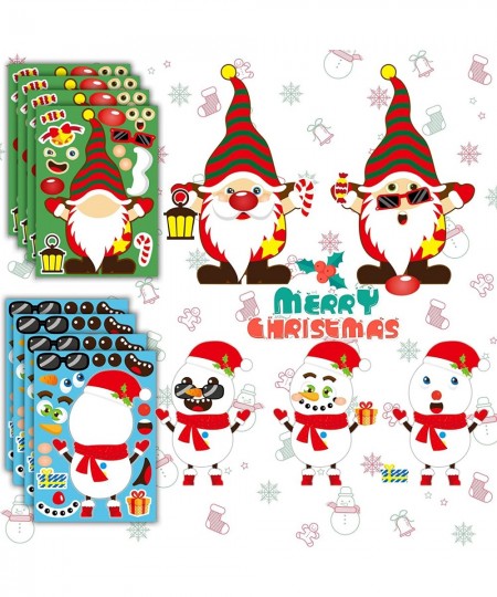 24 Sheets Christmas Make a Face Stickers Make Your Own Christmas Stickers for Kids Santa Snowman Xmas Tree Deer Self Adhesive...