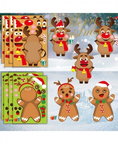 24 Sheets Christmas Make a Face Stickers Make Your Own Christmas Stickers for Kids Santa Snowman Xmas Tree Deer Self Adhesive...