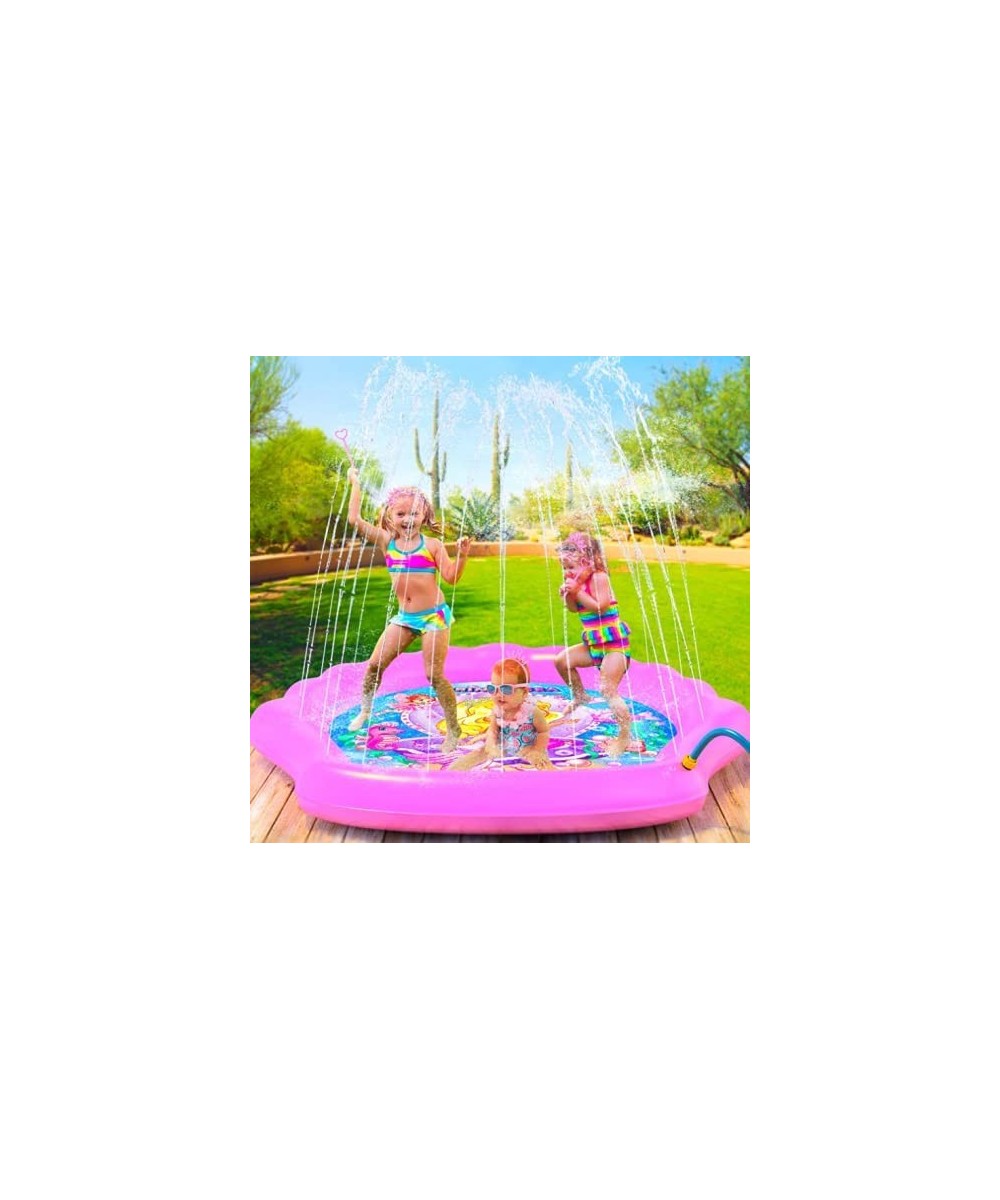 PRINCESSEA USA 4-in-1 Splash Pad for Kids XXL 70" Outdoor Children’s Water Pad Wading Pool & Sprinkler & Play Mat for Girls -...