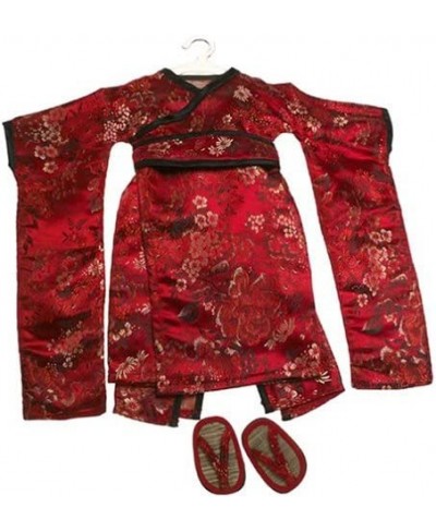 Red Brocade Japanese Kimono & Sandals ~ Doll Outfit Fits 18" American Girl $56.74 - Dolls