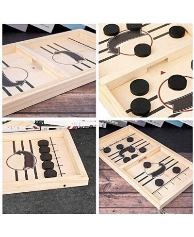 Fast Sling Puck Game Wooden Hockey Game Sling Puck.Desktop Battle Wooden Sling Hockey Table Game Adults and Kids Family Games...