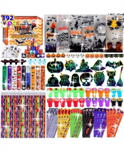 192 Pcs 24 Pack Assorted Halloween Stationery Halloween Party Favors for Kids Goodie Bags Pinata Stuffers Set Including Hallo...