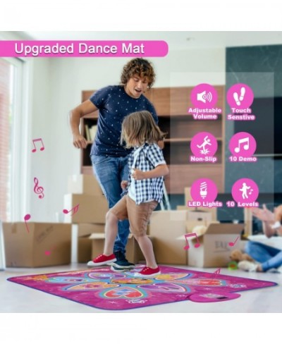 Dance Mat Music Mats for Girls Dance Recital Gifts for Kids 3 4 5 6 7 8 9 Years Old with LED Lights Electronic Scoring 10 Lev...