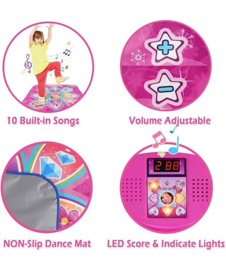 Dance Mat Music Mats for Girls Dance Recital Gifts for Kids 3 4 5 6 7 8 9 Years Old with LED Lights Electronic Scoring 10 Lev...