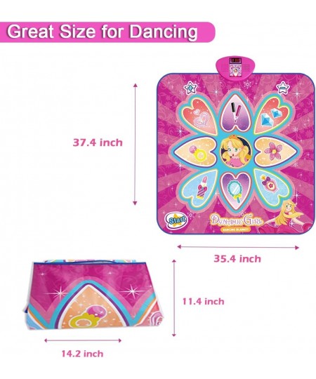 Dance Mat Music Mats for Girls Dance Recital Gifts for Kids 3 4 5 6 7 8 9 Years Old with LED Lights Electronic Scoring 10 Lev...