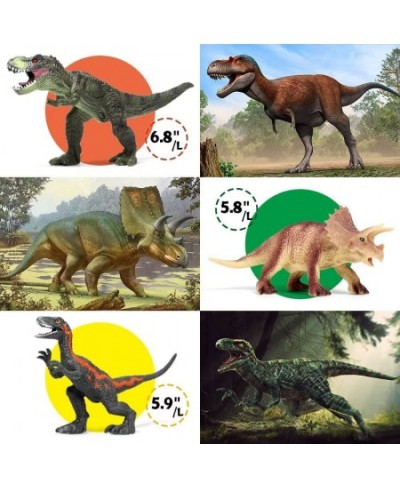 Jurassic Dinosaur Toys 12 PCS Realistic Jumbo Dinosaur Figurines Educational Dino Figure Playset w/ Information Dino Book Eas...