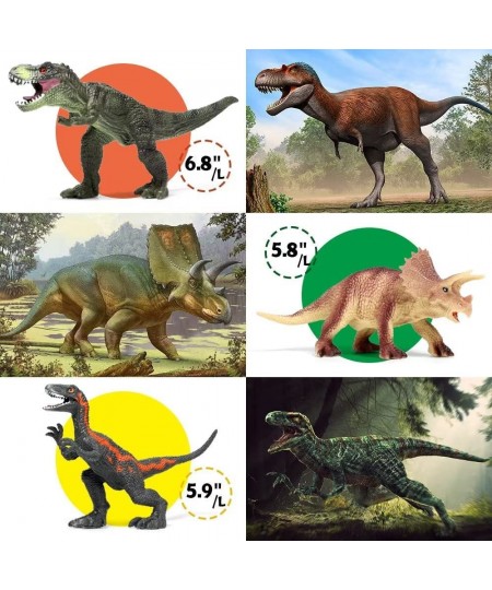 Jurassic Dinosaur Toys 12 PCS Realistic Jumbo Dinosaur Figurines Educational Dino Figure Playset w/ Information Dino Book Eas...