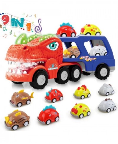 Toddler Car Toy for 2 3 4 5 Years Old Boys Girls | Dinosaur Transport Carrier Truck with 8 Pack Small Pull Back Dino Car | Fr...