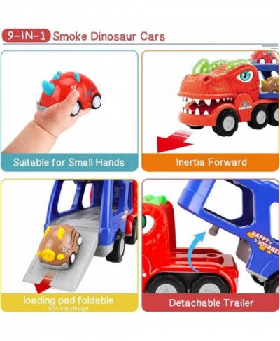 Toddler Car Toy for 2 3 4 5 Years Old Boys Girls | Dinosaur Transport Carrier Truck with 8 Pack Small Pull Back Dino Car | Fr...