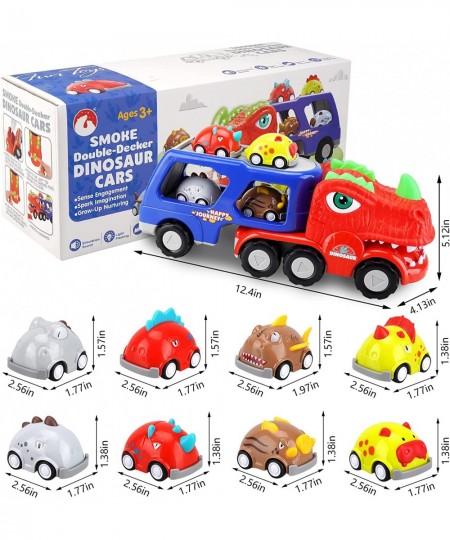 Toddler Car Toy for 2 3 4 5 Years Old Boys Girls | Dinosaur Transport Carrier Truck with 8 Pack Small Pull Back Dino Car | Fr...