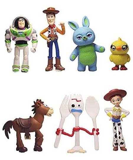 Set of 7 Mini Figurines for Birthday Cake Topping Cute Set of Cake Topper Includes Woody Jessie Rex Buzz Lightyear and More $...