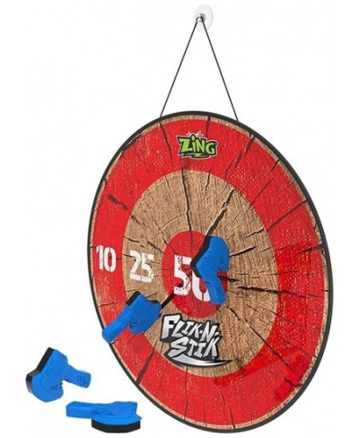 Flik-N-Stik Soft Foam Throwing Axe Game Includes 4 Velcro Axes and 1 Foldable Fabric Target Great Indoor Target Game for Frie...