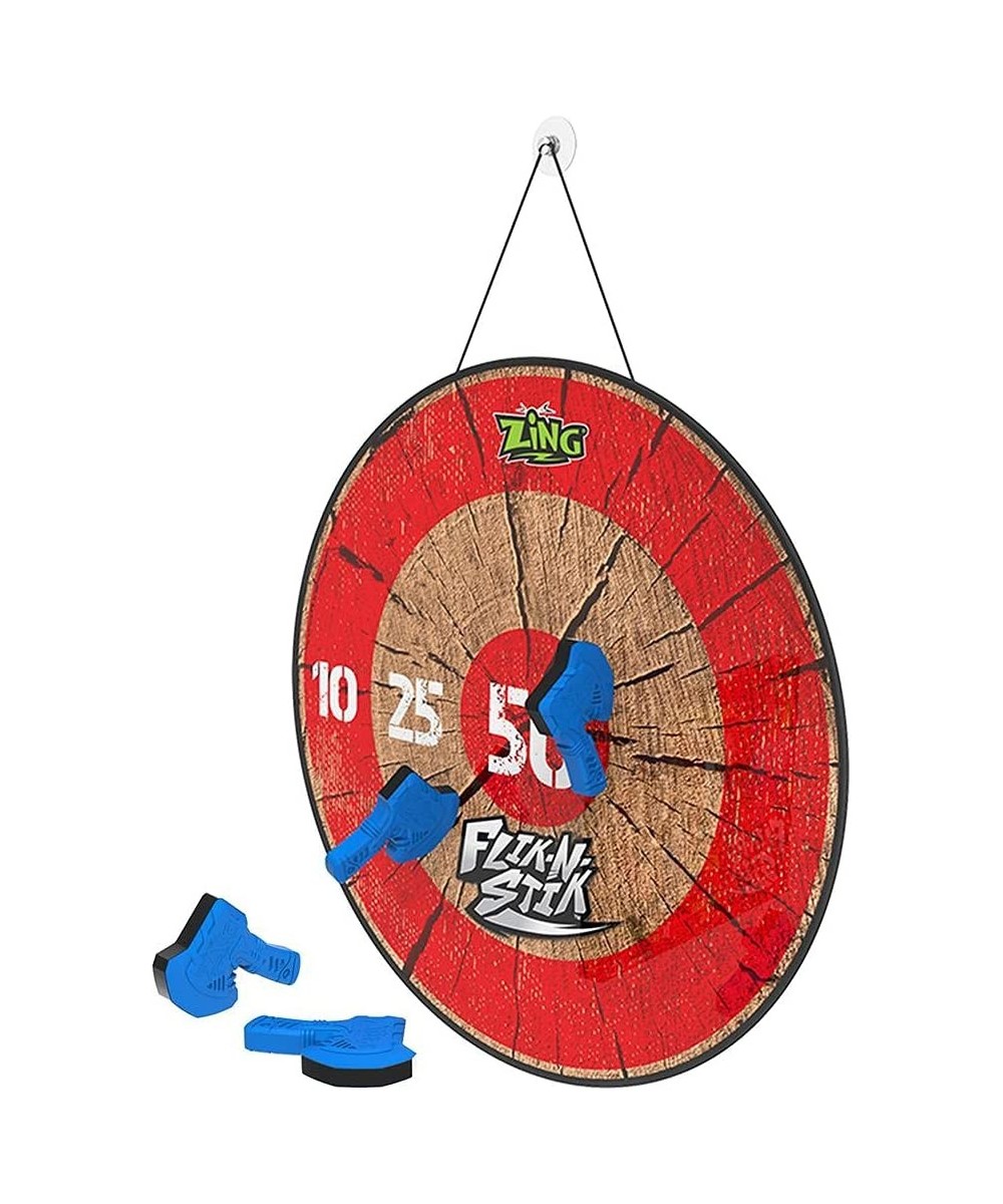 Flik-N-Stik Soft Foam Throwing Axe Game Includes 4 Velcro Axes and 1 Foldable Fabric Target Great Indoor Target Game for Frie...