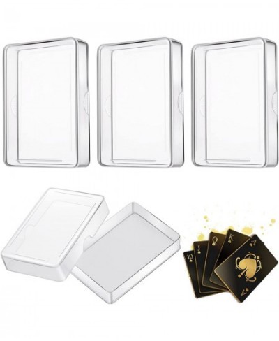 3Pcs Clear Playing Card Boxes Playing Card Case Snaps Closed Card Holder Organizer Plastic Card Deck for Gaming Cards Busines...