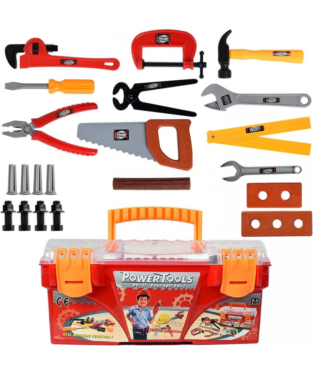 WolVolk 26-Piece Tool Box Set with Removable Tool Tray - Great Gift Toy for Boys $52.71 - Toy Construction Tools