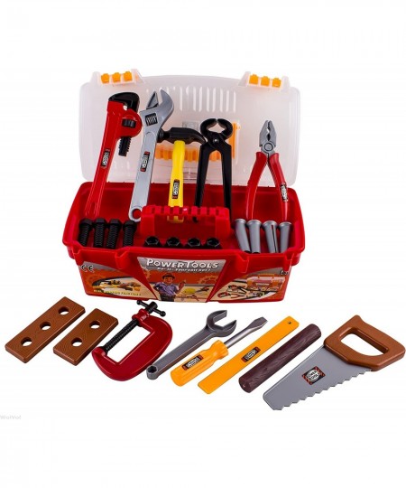 WolVolk 26-Piece Tool Box Set with Removable Tool Tray - Great Gift Toy for Boys $52.71 - Toy Construction Tools