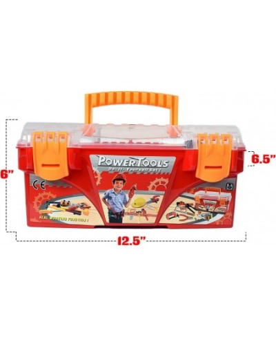 WolVolk 26-Piece Tool Box Set with Removable Tool Tray - Great Gift Toy for Boys $52.71 - Toy Construction Tools