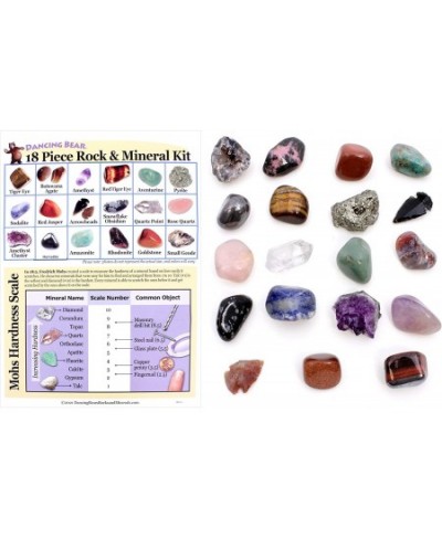 Rock and Mineral Educational Collection & Deluxe Collection Box -18 Pieces with Description Sheet and Educational Information...