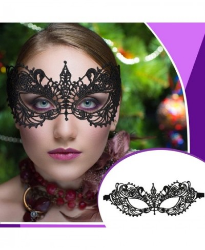 6 Pcs Masquerade Mask for Women Venetian Lace Eye Mask Gold and Black Lace Mask for Prom Ball Costume Party Supplies (Classic...