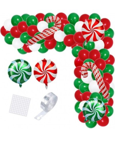 Christmas Balloon Garland Arch Kit - 126PCS Christmas Balloons Cane Candy Balloons Xmas Red Green White Balloons for Happy Ne...