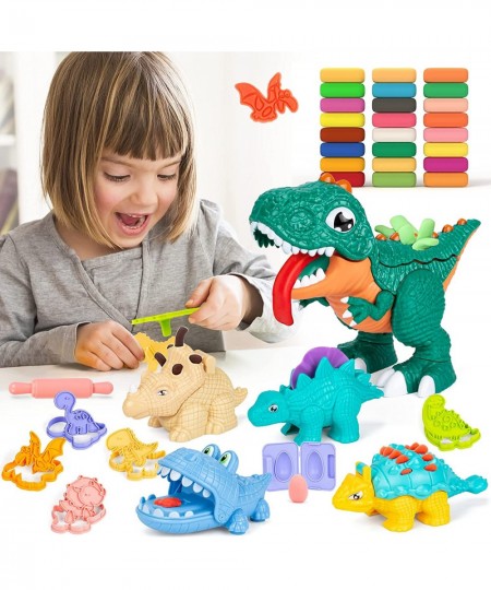 Dinosaur Play Dough Sets for Toddlers Play Dough Tool Kit for Kids 36 Pcs Play Dough Accessories Dinosaur Playset Toys for Ki...