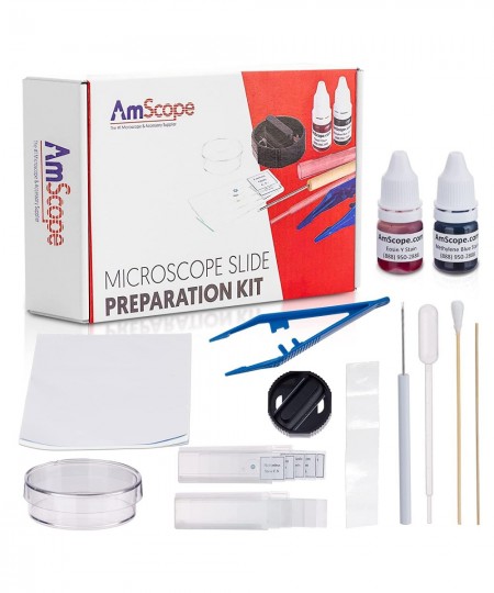 SP-14 Microscope Slide Preparation Kit Including Stains $30.10 - Children's Optics