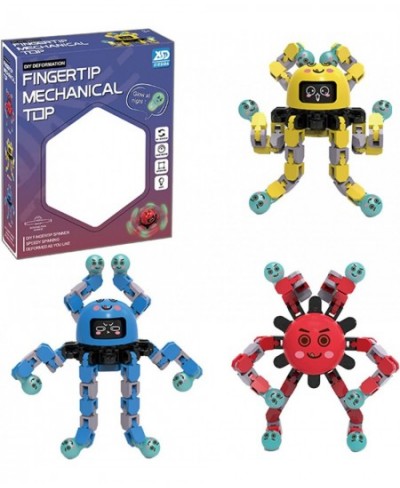 Transformable Fingertip Spinner 3 Pcs of Fun Cartoon Face Swap Fidget Spinner Glow in The Dark Deformable DIY Mechanical Chai...