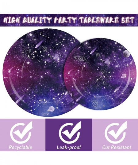 150 Pieces Galaxy Party Supplies Space Party Tableware Set Construction Paper Plates Napkins Spoon Knife Forks Solar System P...