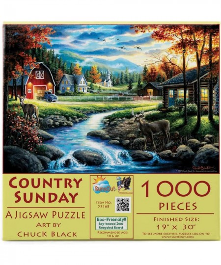 Country Sunday 1000 Piece Jigsaw Puzzle by SunsOut $34.83 - Jigsaw Puzzles