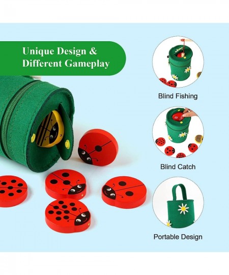 WODI Wooden Counting Ladybugs 0-10 Alphabets & Numbers Sorting Montessori Educational Toys for Toddlers Girls&Boys 3+ Learnin...