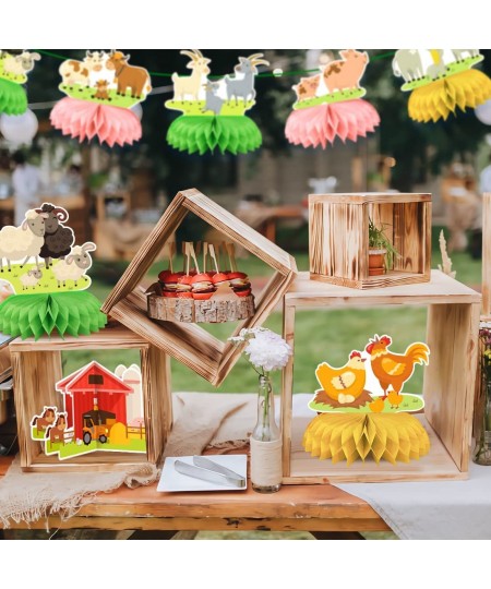 8PCS Farm Animals Birthday Party Supplies Farm Animal Honeycomb Centerpieces Farm Themed Party Decoration Barn Party Centerpi...