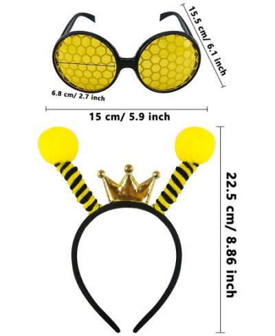 16 Pack Bee Headband and Glasses Set Bee Antenna Headband Boppers with Bee Sun Glasses Honey Bee Costumes for Fancy Dress Par...