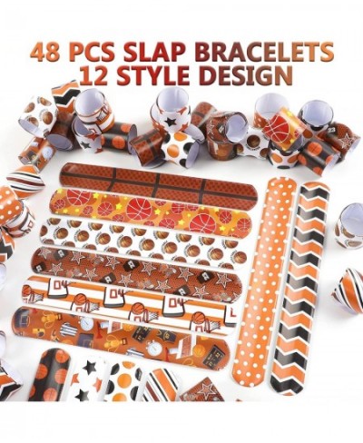 48PCS Basketball Party Favors Slap Bracelets Boy Wristband for Sports Kids Adults Classroom Prize Exchanging Gifts Birthday B...