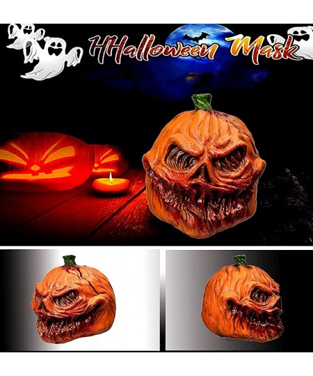 Pumpkin mask Pumpkin head mask Halloween Novelty Costume Party Latex Full Head Mask Cosplay Props Pumpkin Mask Costume Orange...