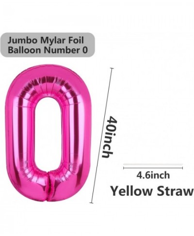 Number Balloon Hot Pink Balloons Number 0 Balloons Number Balloons 40 inch Birthday Balloons Jumbo Number Foil Helium Balloon...